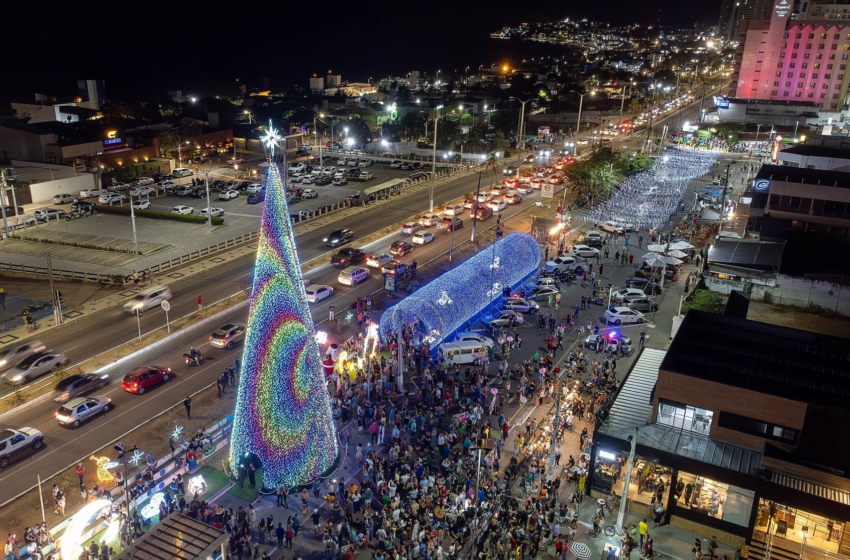  Árvore de Ponta Negra é acesa e marca abertura do Natal em Natal 2024